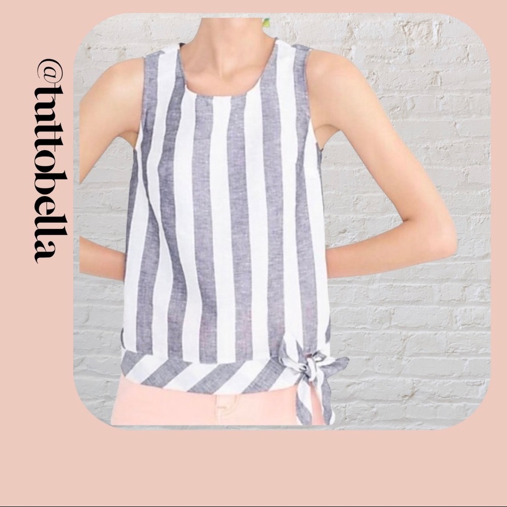 J. Crew Factory Gretchen Linen Striped Tank Size 10